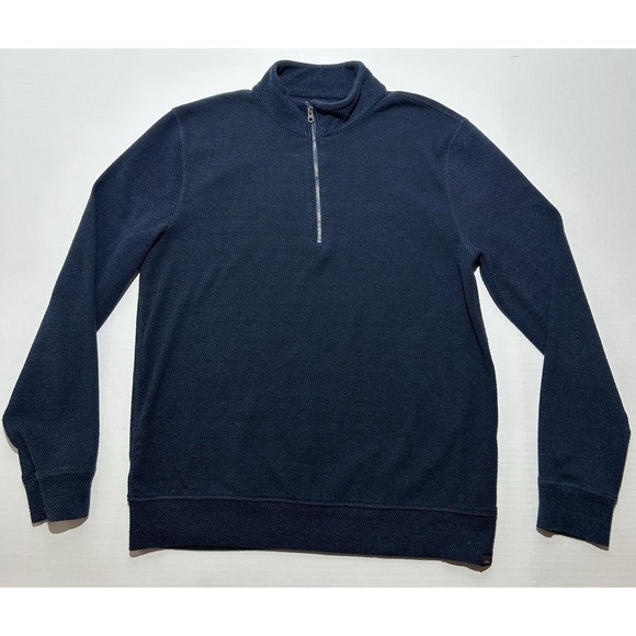 Faherty Other - Faherty Legend Sweater 1/4 Zip Pullover Navy Blue Men's Size Medium Casual EUC